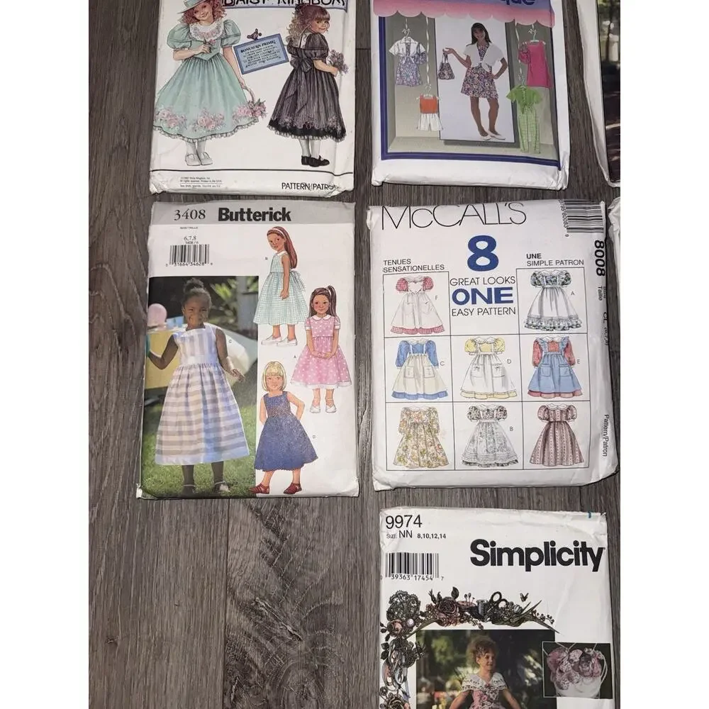 Lot of 10 Children’s Girls Dress & Formal Wear Sewing Patterns Daisy Kingdom
